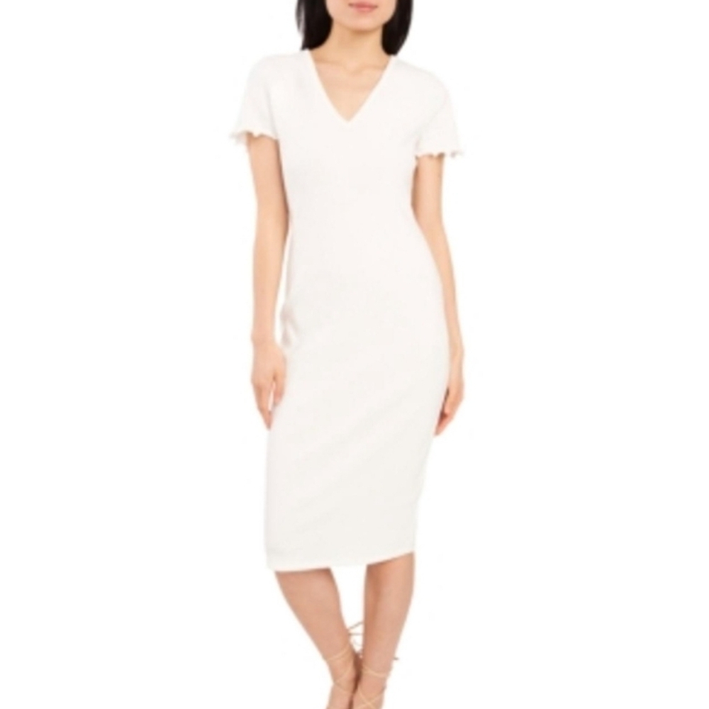 Riley & Rae Womens Nora Ruffled Hem Midi T-Shirt Dress Sz Small